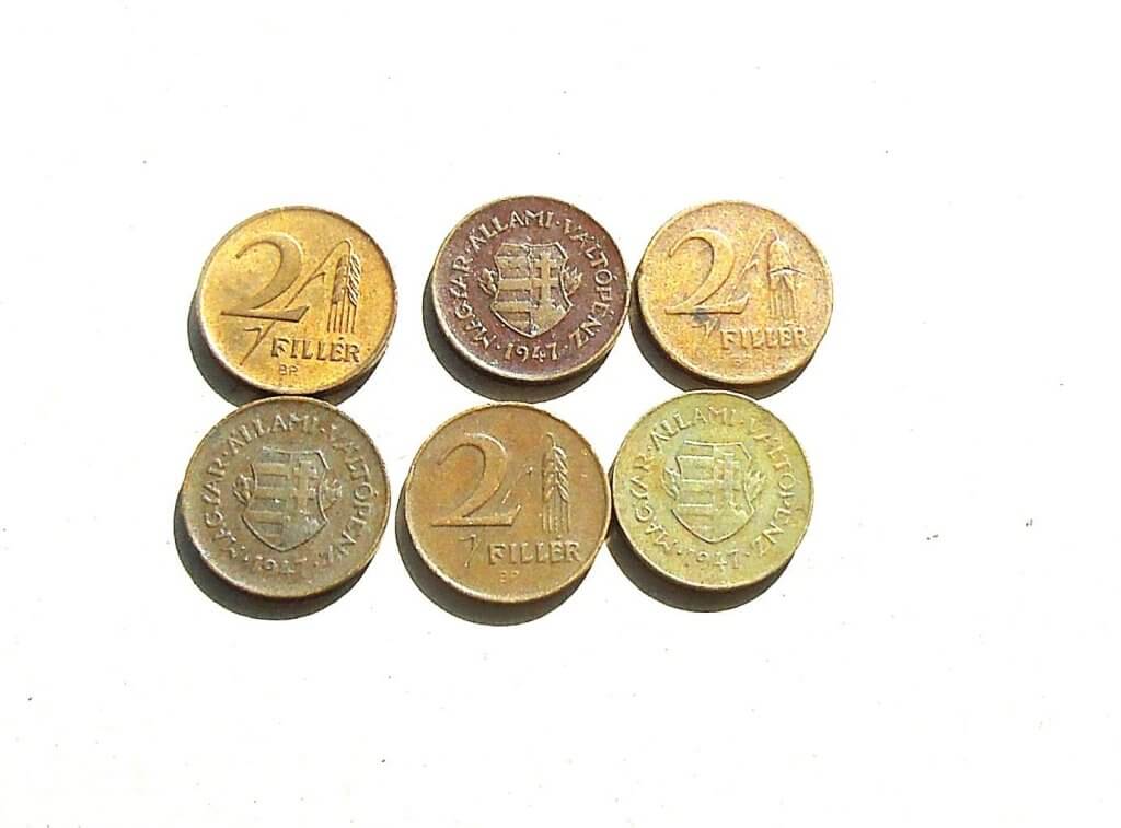 2 Fillér 1947 Magyar Állami váltópénz fémpénz