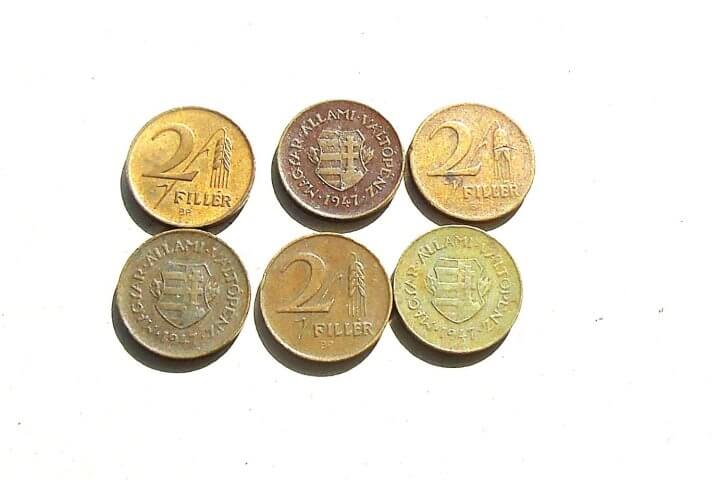 2 Fillér 1947 Magyar Állami váltópénz fémpénz