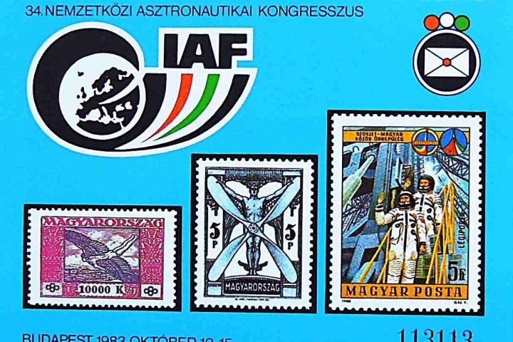 34 Nemzetközi Asztronautikai Kongresszus 1983 bélyeg blokk