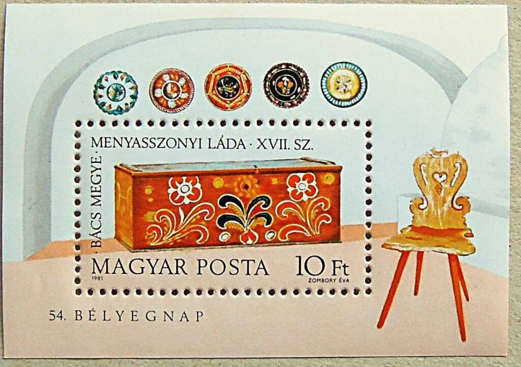 54 Bélyegnap Menyasszonyi láda bélyeg blokk 