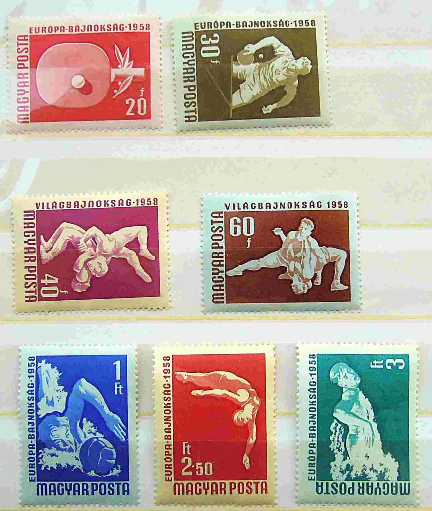 Európa világ bajnokság 1958 postatiszta bélyeg csomag