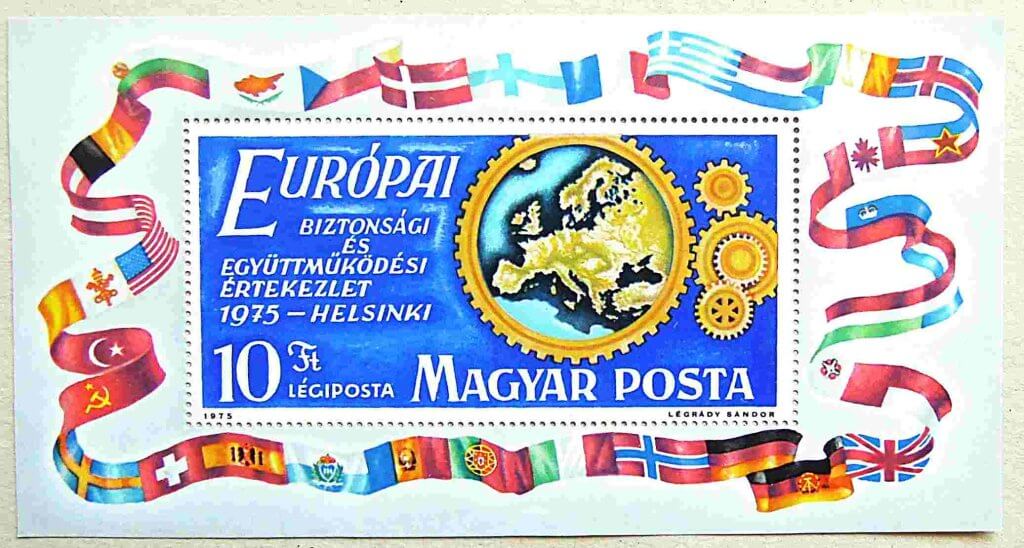 Európai Biztonság Értekezlet 1975 Helsinki bélyeg blokk