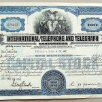 ITT International Telephone and Telegraph 1958 USA részvény