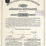 Községi Kötelező 500 Frank Magyar Jelzálog Hitelbank Budapest 1899