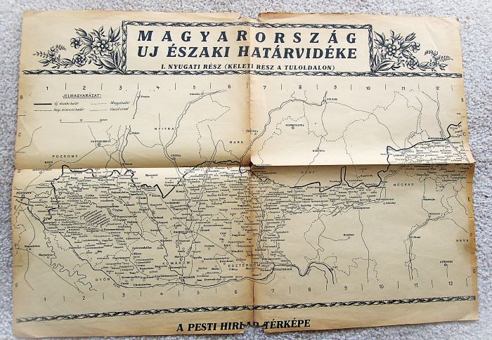 Magyarország új északi határvidéke térkép 1938
