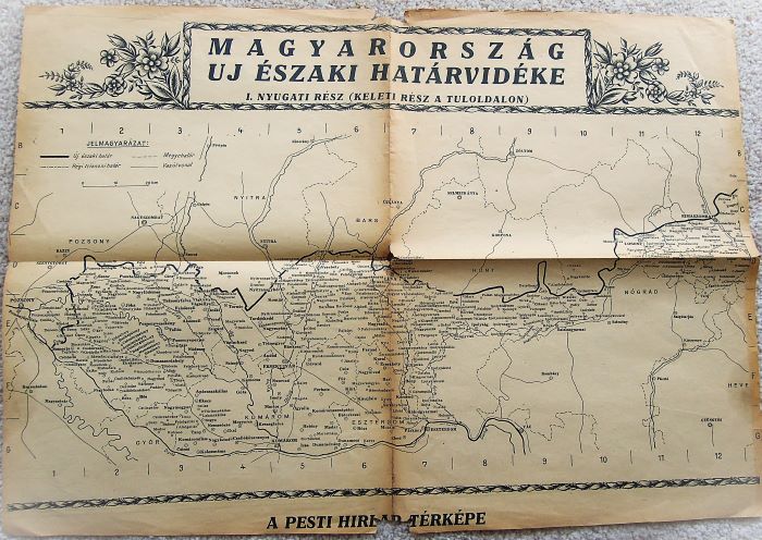Magyarország új északi határvidéke térkép 1938