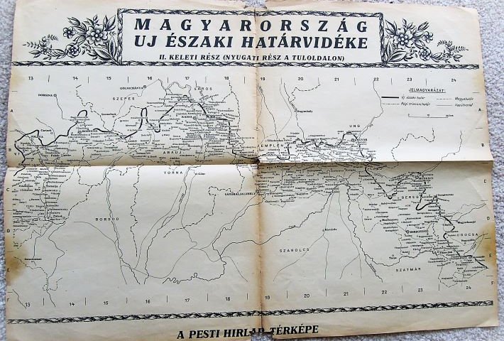 Magyarország új északi határvidéke térkép 1938
