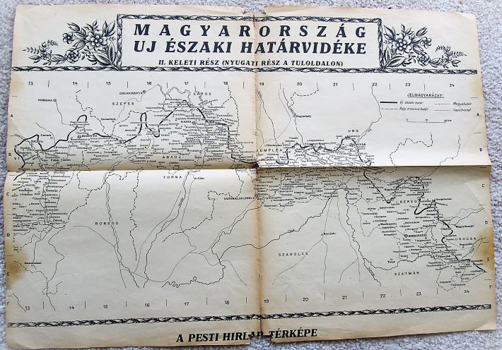 Magyarország új északi határvidéke térkép 1938