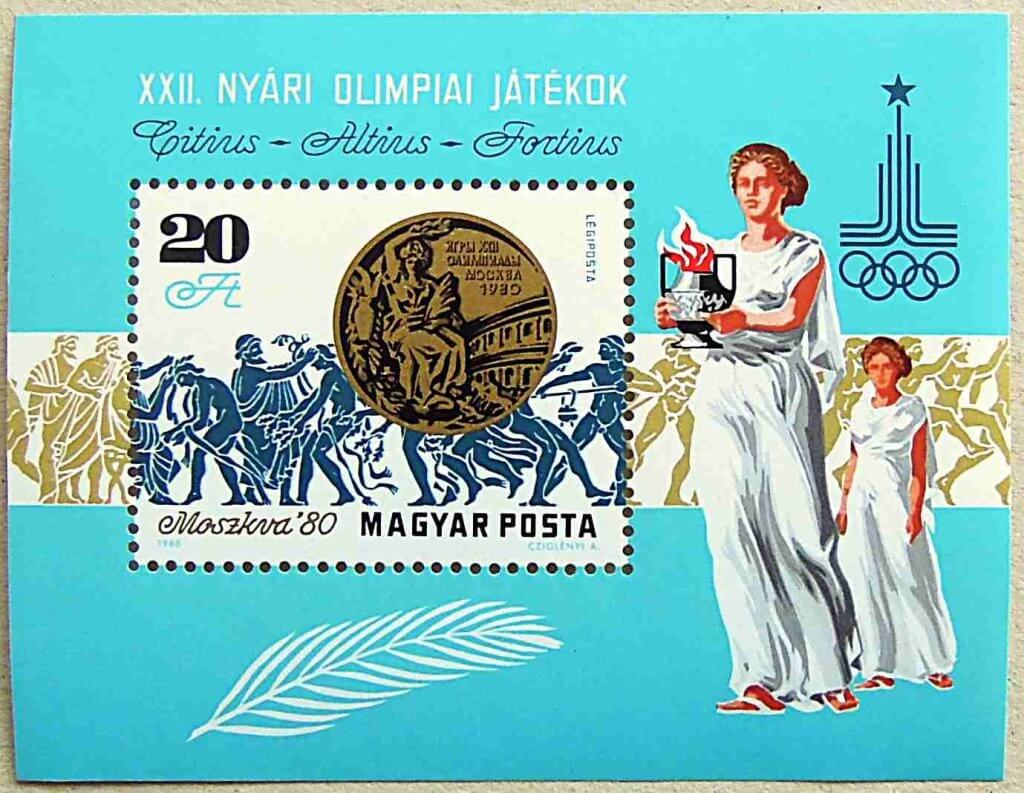 Moszkva Olimpia 1980 bélyeg blokk