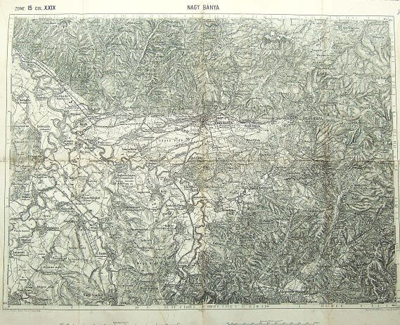 Nagybánya Erdély régi térkép 1887