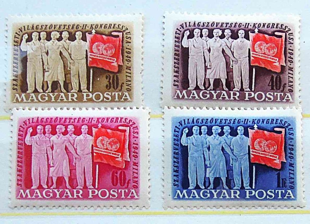Szakszervezeti Világszövetség II Kongresszus 1949 bélyeg csomag postatiszta