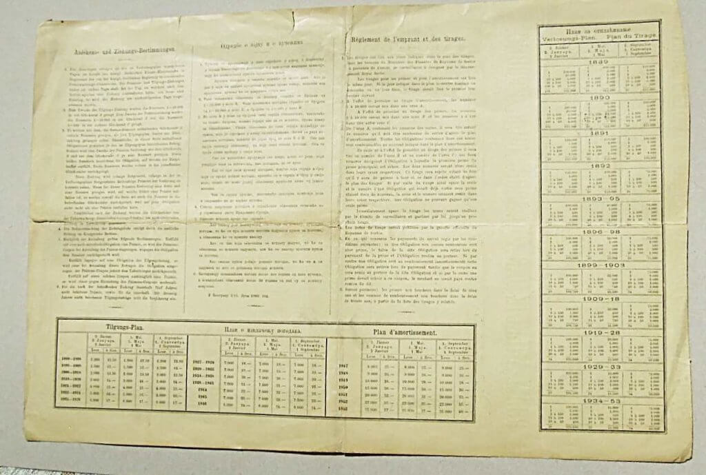 Szerb Királyság Prémium Államkötvény arany 1888 