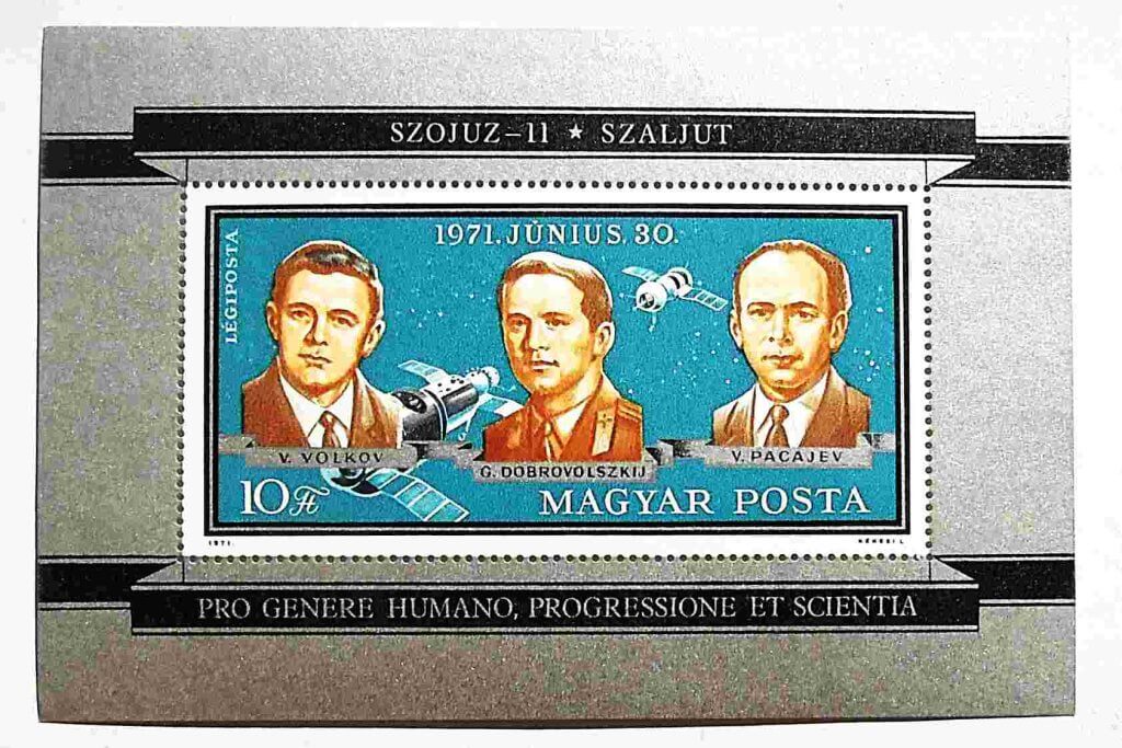 Szojuz 11 Szaljut 1971 bélyeg blokk