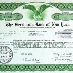 The Merchants Bank of New York részvény 1982 USA