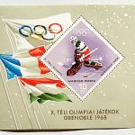 X Téli Olimpiai Játékok Grenoble 1968 bélyeg blokk
