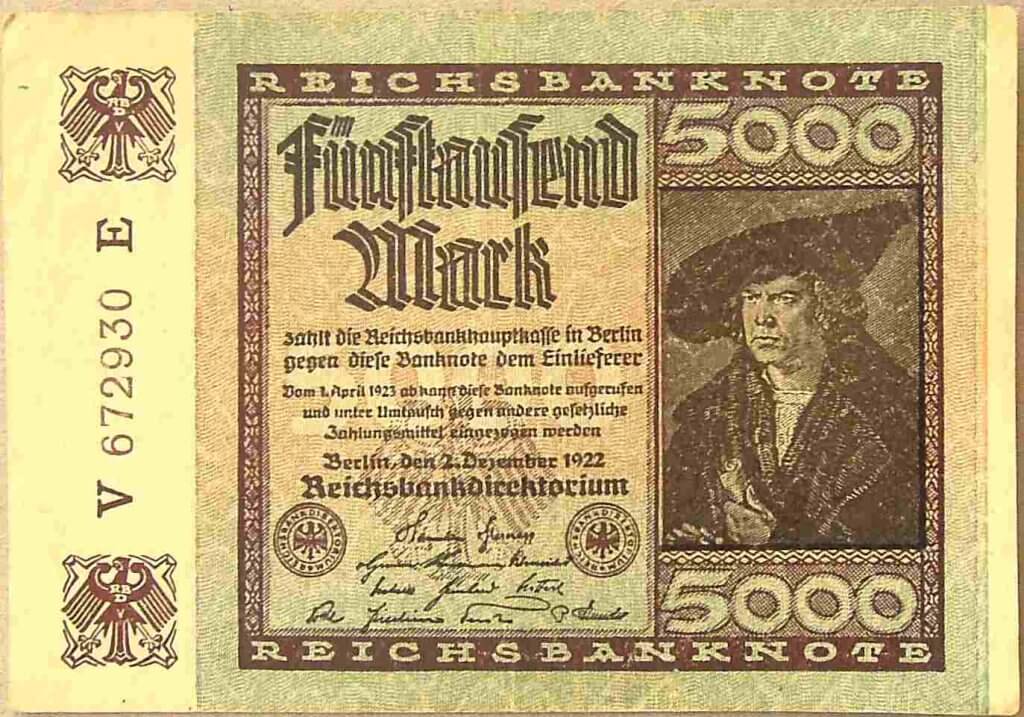 5000 ötezer német márka Berlin 1922 papírpénz bankjegy