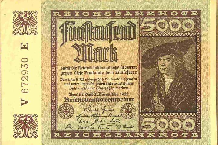 5000 ötezer német márka Berlin 1922 papírpénz bankjegy