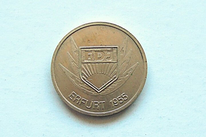FDJ Szabad német fiatalok Erfurt 1955 emlékérem NDK