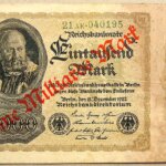 1.000 német márka 1 milliárd felülnyomás 1922