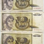 100 dinár 1991 Jugoszlávia papír pénz bankjegy
