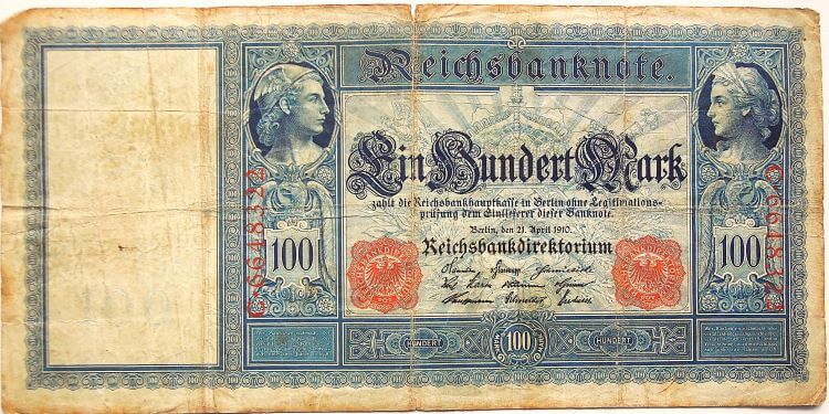 100 száz német márka 1910 Berlin bankjegy papírpénz