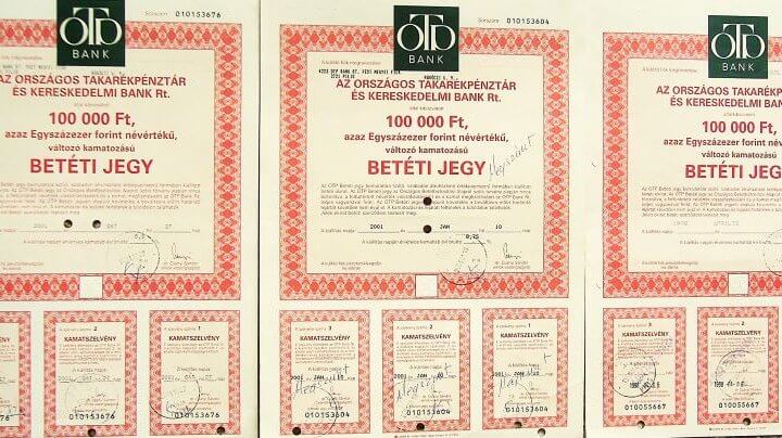 100.000 Ft OTP Betéti jegy