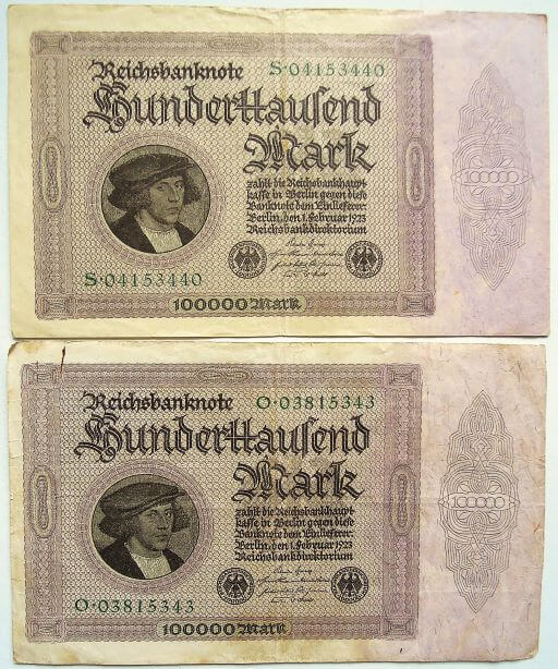 100.000 százezer német márka 1923 bankjegy