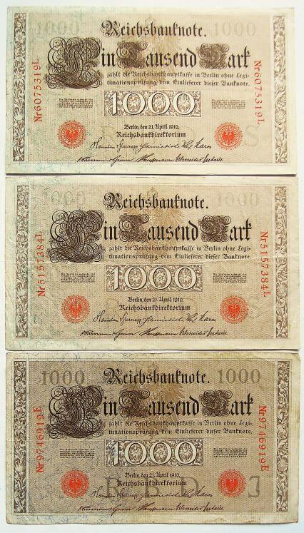 1000 ezer német márka Berlin 1910 papírpénz bankjegy