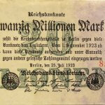 20 húsz millió német márka Berlin 1923 bankjegy papírpénz