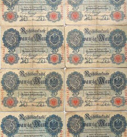20 húsz német márka 1914 Berlin bankjegy papírpénz