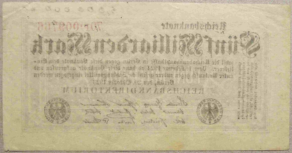 5 öt milliárd német márka 1923 Berlin bankjegy papírpénz
