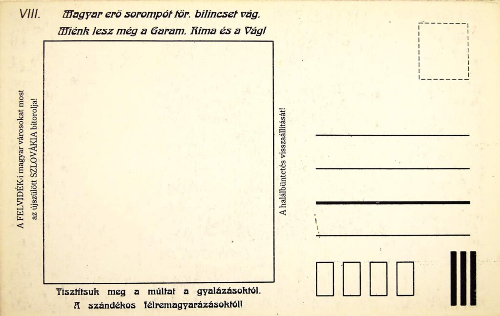 Irredenta képeslap VIII Magyar erő sorompót tör