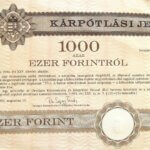 1.000 ezer Ft Kárpótlási jegy 1991
