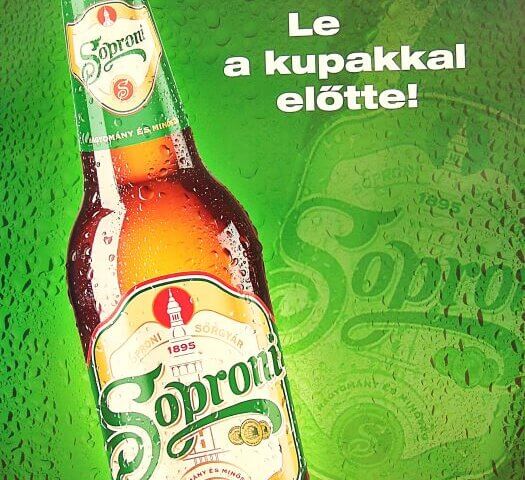 Le a kupakkal elötte Soproni sör plakát poszter