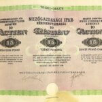 Mezőgazdasági Ipar RT részvény 15 pengő 1927