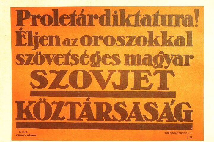 Proletárdiktatúra Éljen az oroszokkal szövetséges magyar szórólap